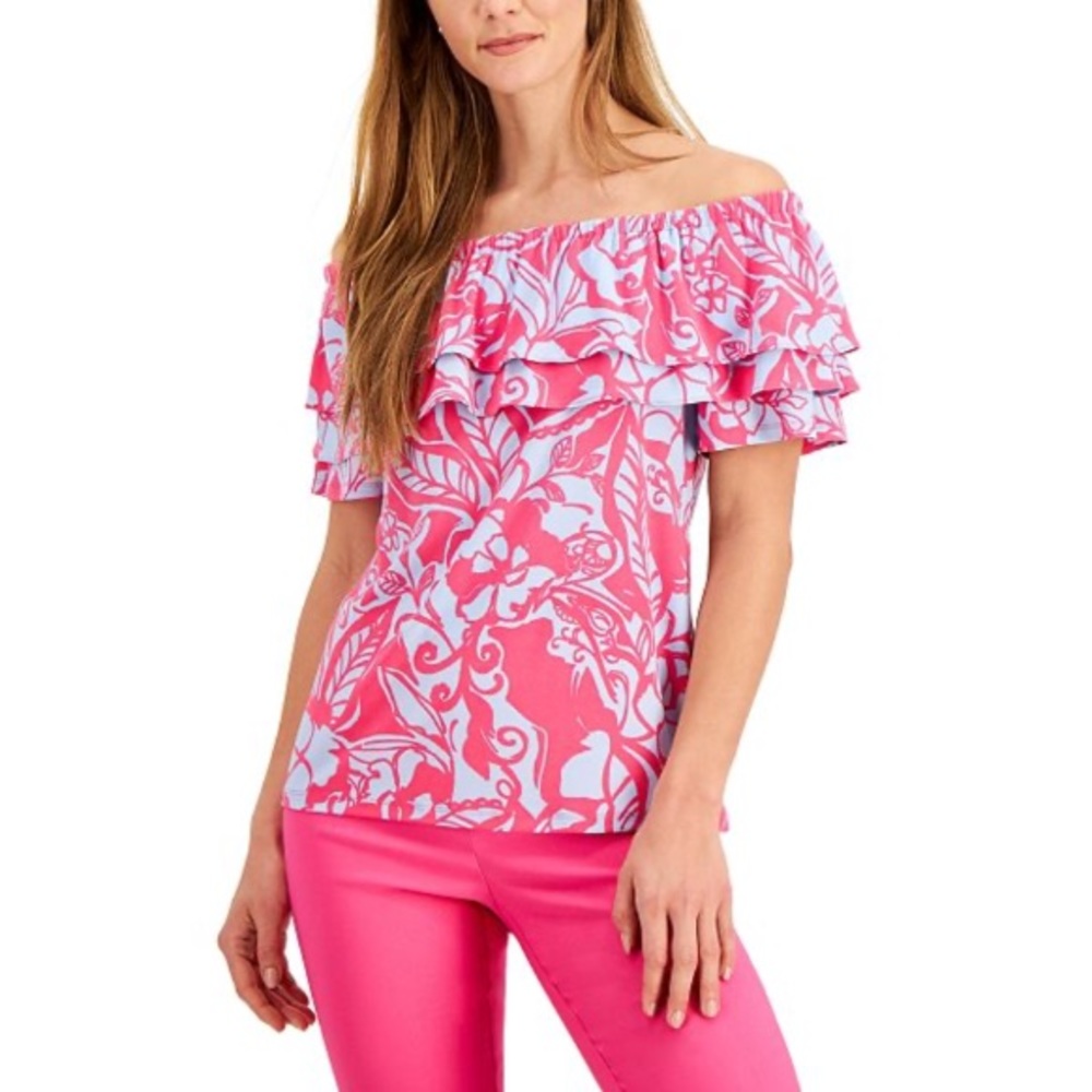 Charter Club Ruffled Off-The-Shoulder Top